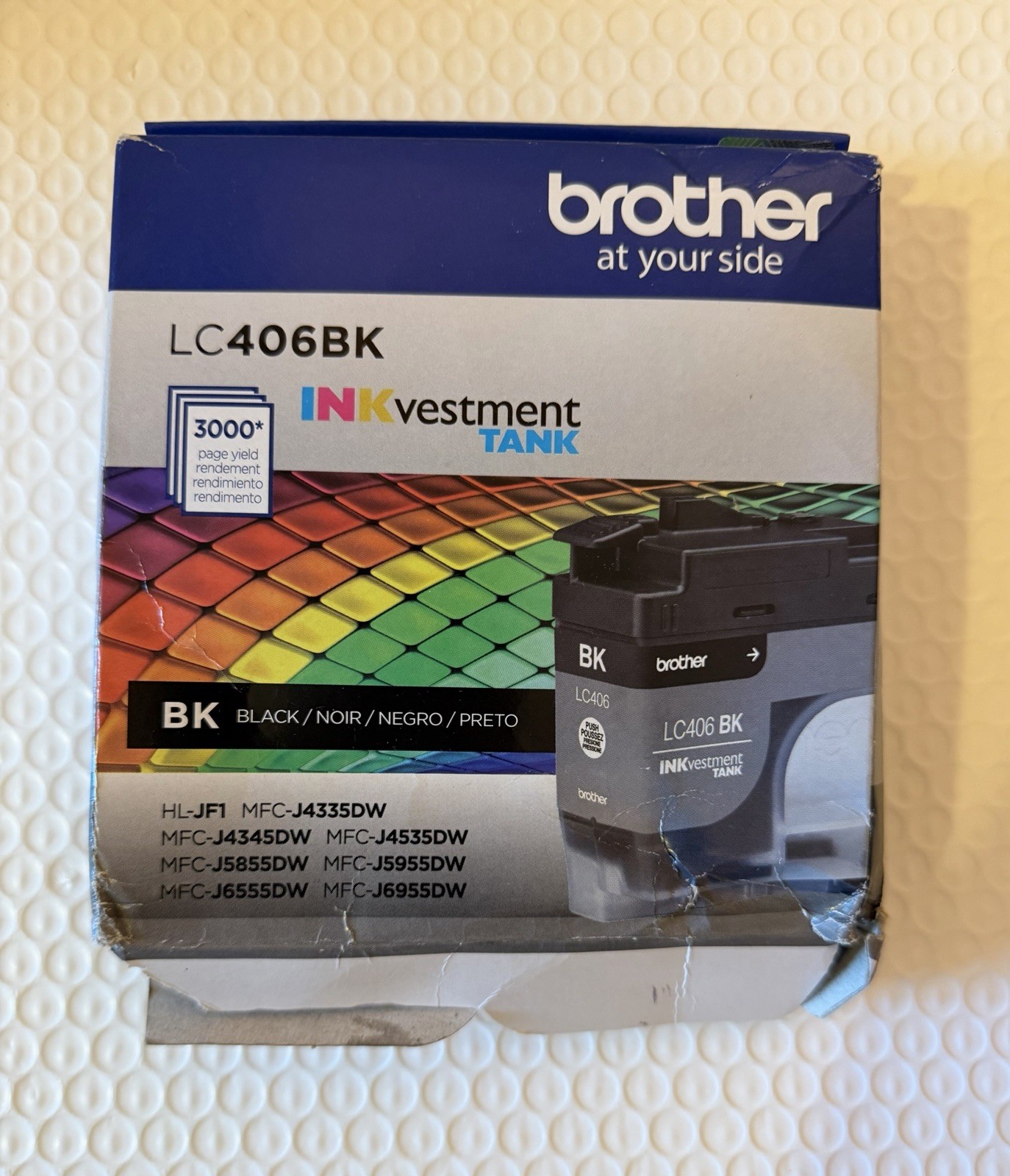 Sealed in OB-Brother LC406BK INKvestment Black Ink Toner Cartridge Exp 11/2028 .