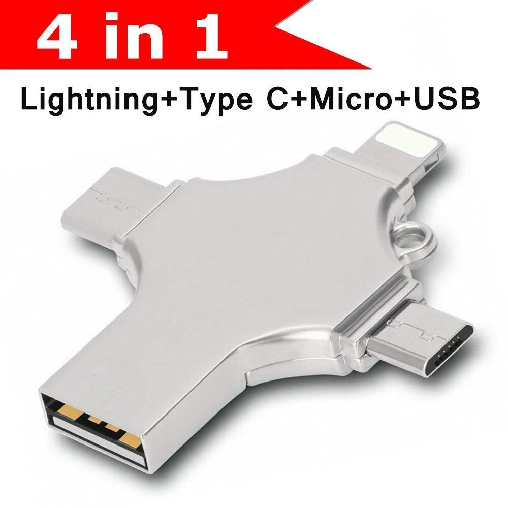 USB OTG 512G/256GB Flash Drive Stick 4 IN 1 Type C for i Phone Android iPad Lot