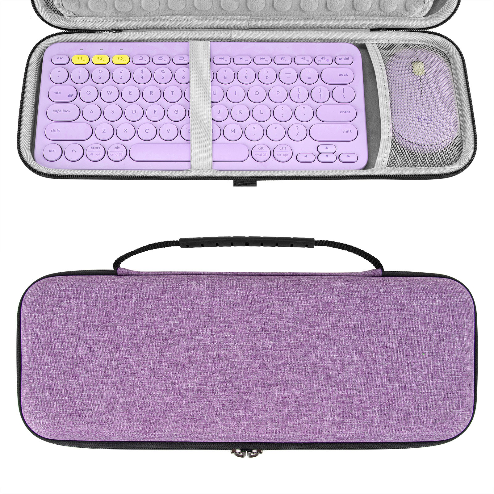 Geekria Carrying Case for K380 + M350 pebble mouse Combo Case (Lavender)
