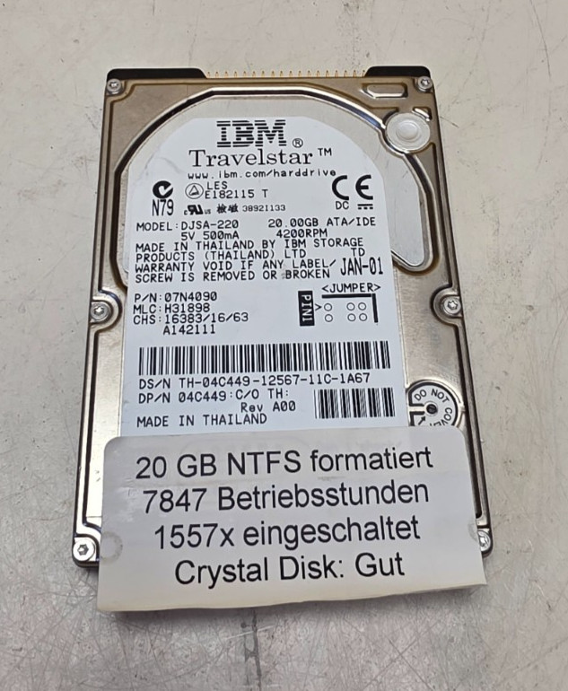 IBM Travelstar DJSA-220 20GB 2.5" HDD IDE