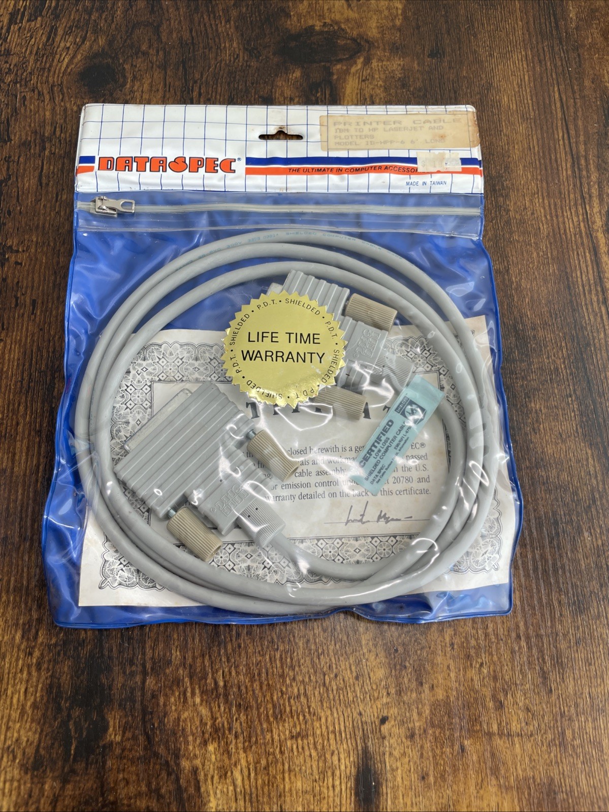 Vintage Printer Cable IBM to HP Laserjet And Plotters IB-HPP-6  6ft Long NEW 