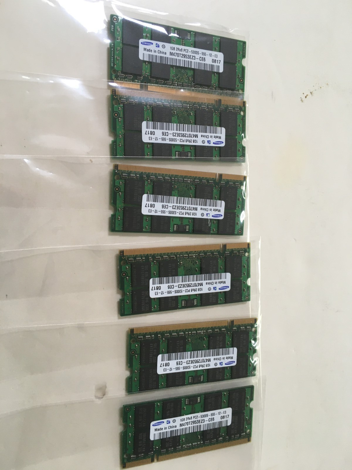 Samsung Laptop Memory (6 X 1GB) 2Rx16 PC2-5300s-555-12-A3 6 Modules