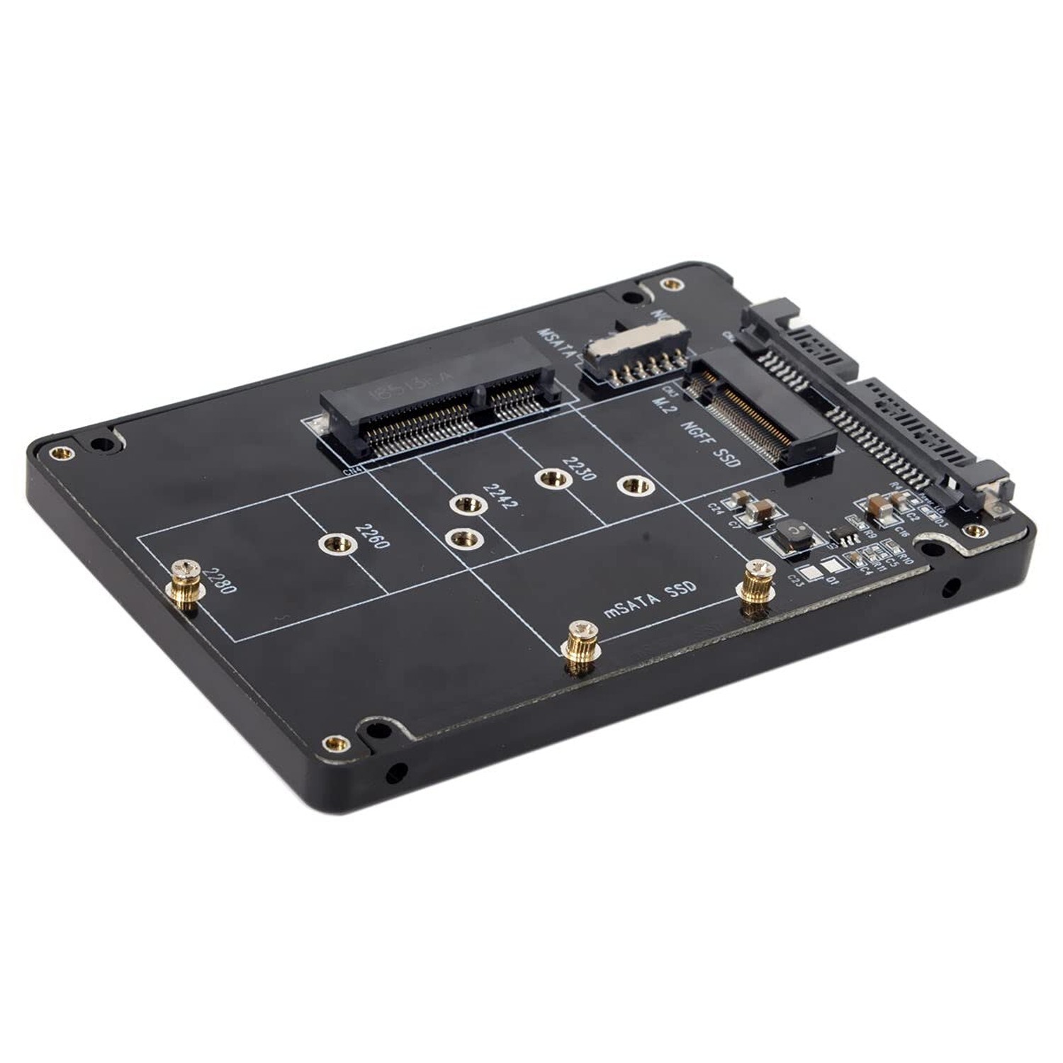 NFHK Combo M.2 NGFF B-Key & mSATA SSD to SATA 3.0 Adapter Converter Case Encl...