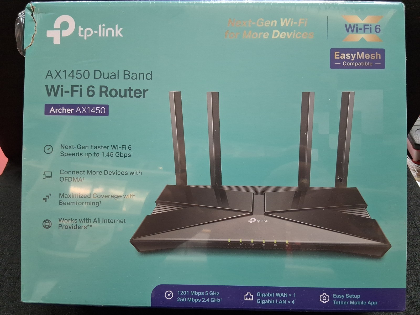 TP‑Link Archer AX1450 Dual Band Wi‑Fi 6 Router NEW/SEALED