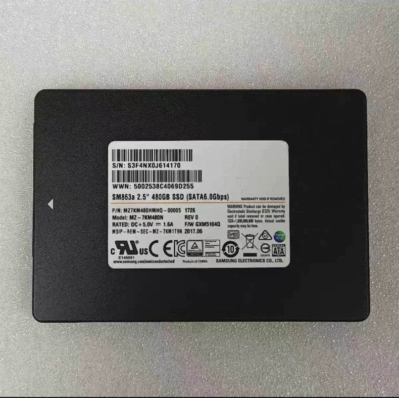 480GB Samsung SSD SM863a MZ-7KM480N Solid State Drive MZ7KM480HMHQ-00005 Genuine
