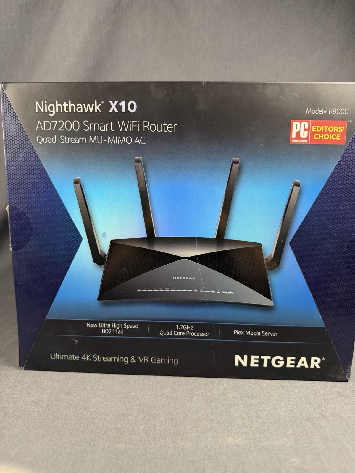 NETGEAR Nighthawk X10 AD7200 WiFi Router Quad Core 4K VR 7200Mbps 6 LAN Ports