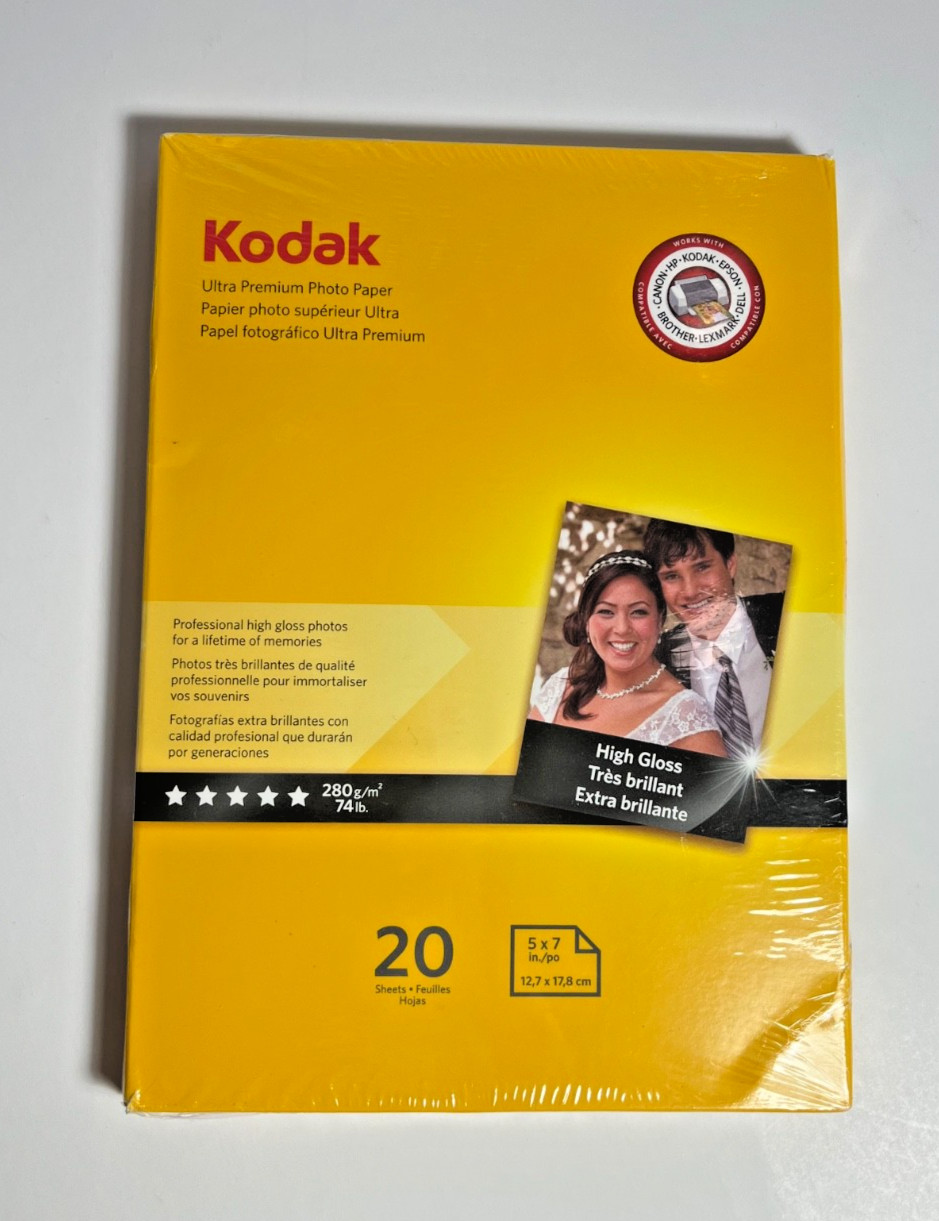 NEW 5 x 7 inch Kodak Ultra Premium Photo Paper Profession High Gloss 20 Sheets