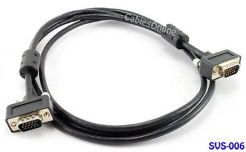 6 feet Ultra-Slim Super-VGA (HD15) M/M Monitor Cable