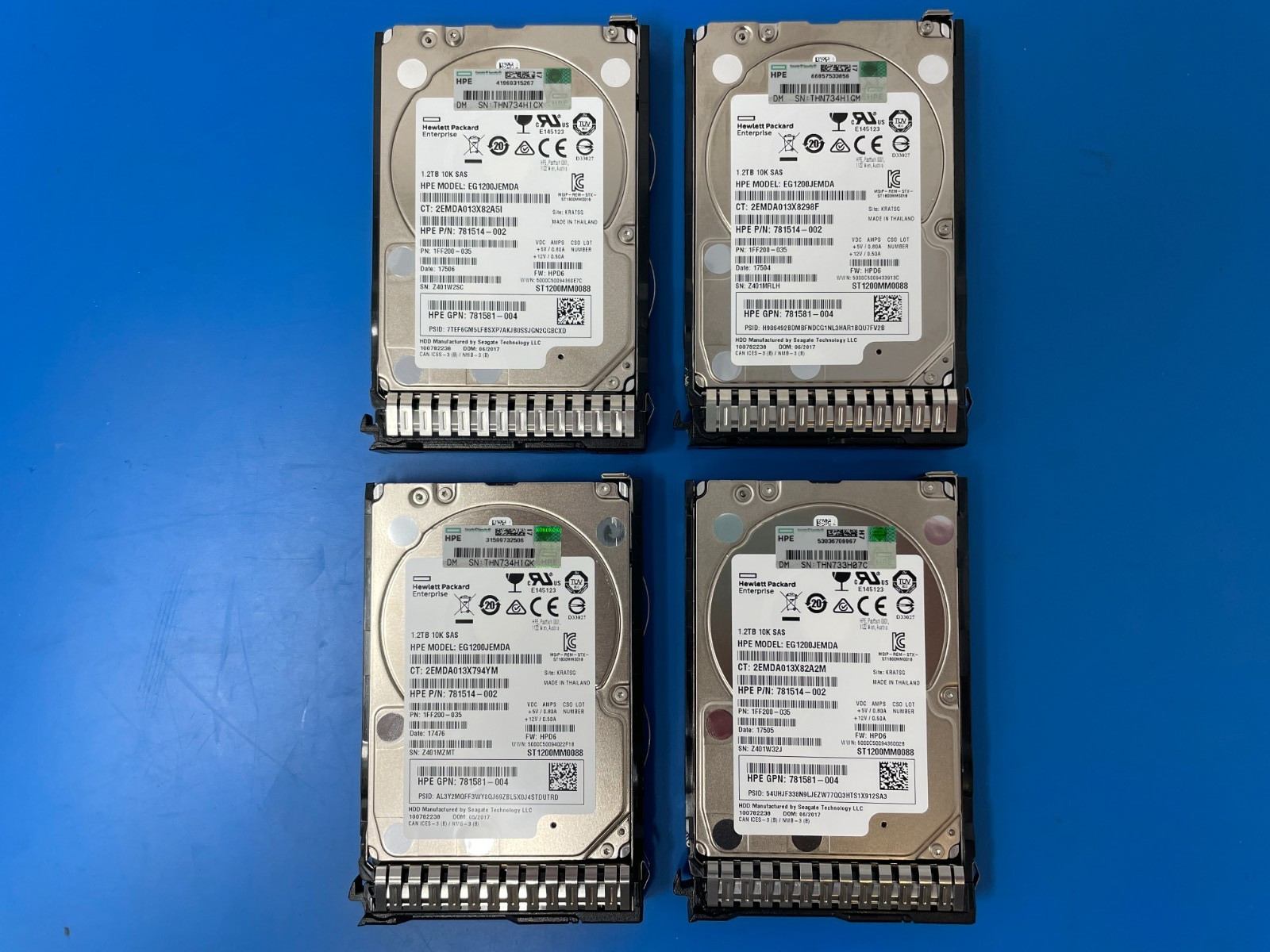 4 HPE 781514-002 1.2TB 10K SAS 2.5" HDD Seagate ST1200MM0088