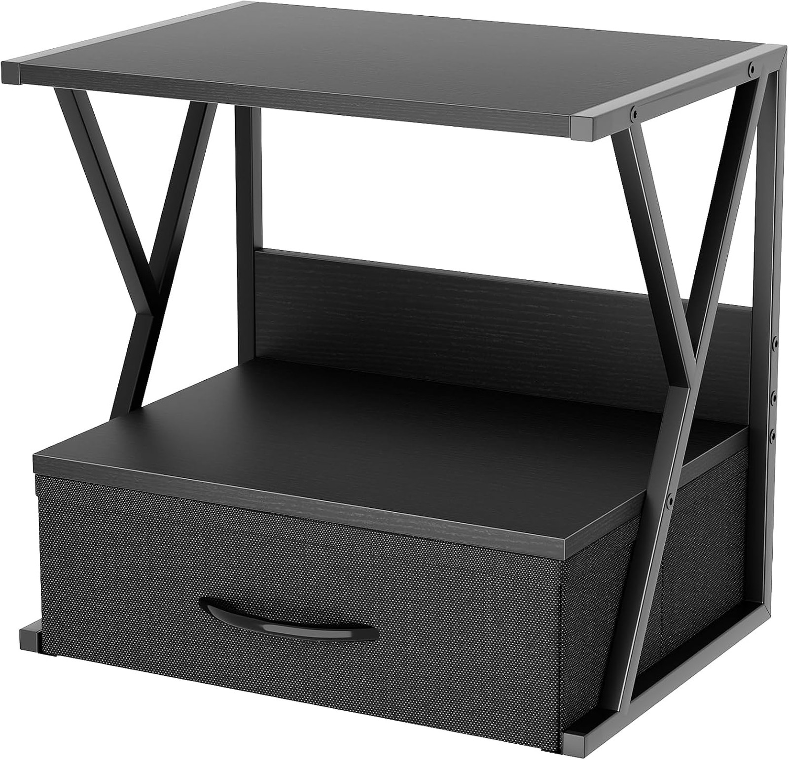 Printer Stand for Desk with Storage Drawer, 2 Tier Desktop Or Under Desk Shelf