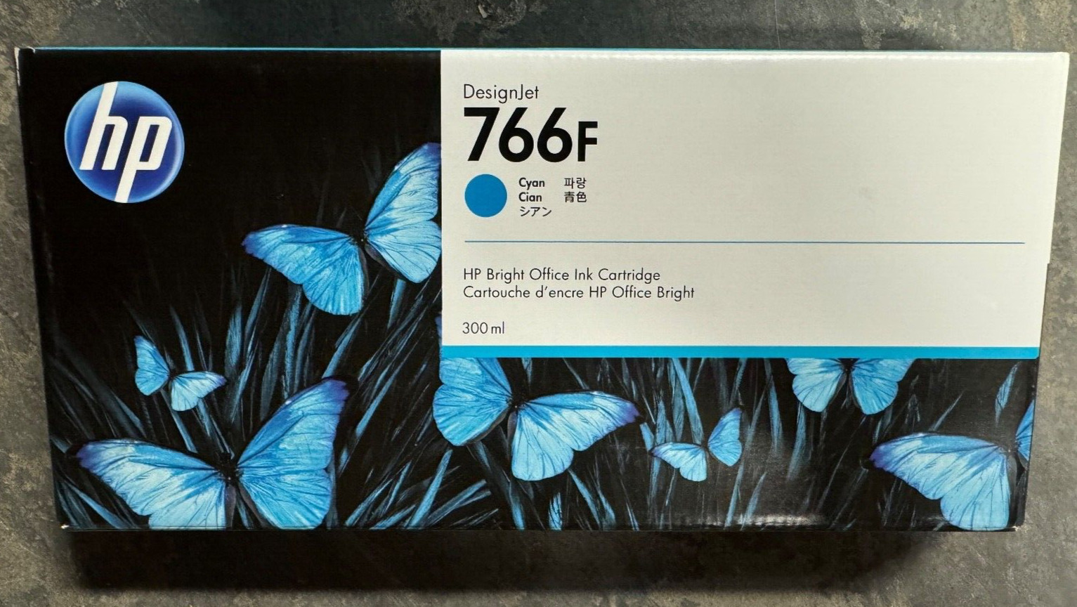 GENUINE HP 766F 1XB33A CYAN INK CARTRIDGE 300ML DESIGNJET 3600MFP JAN 2025 NEW