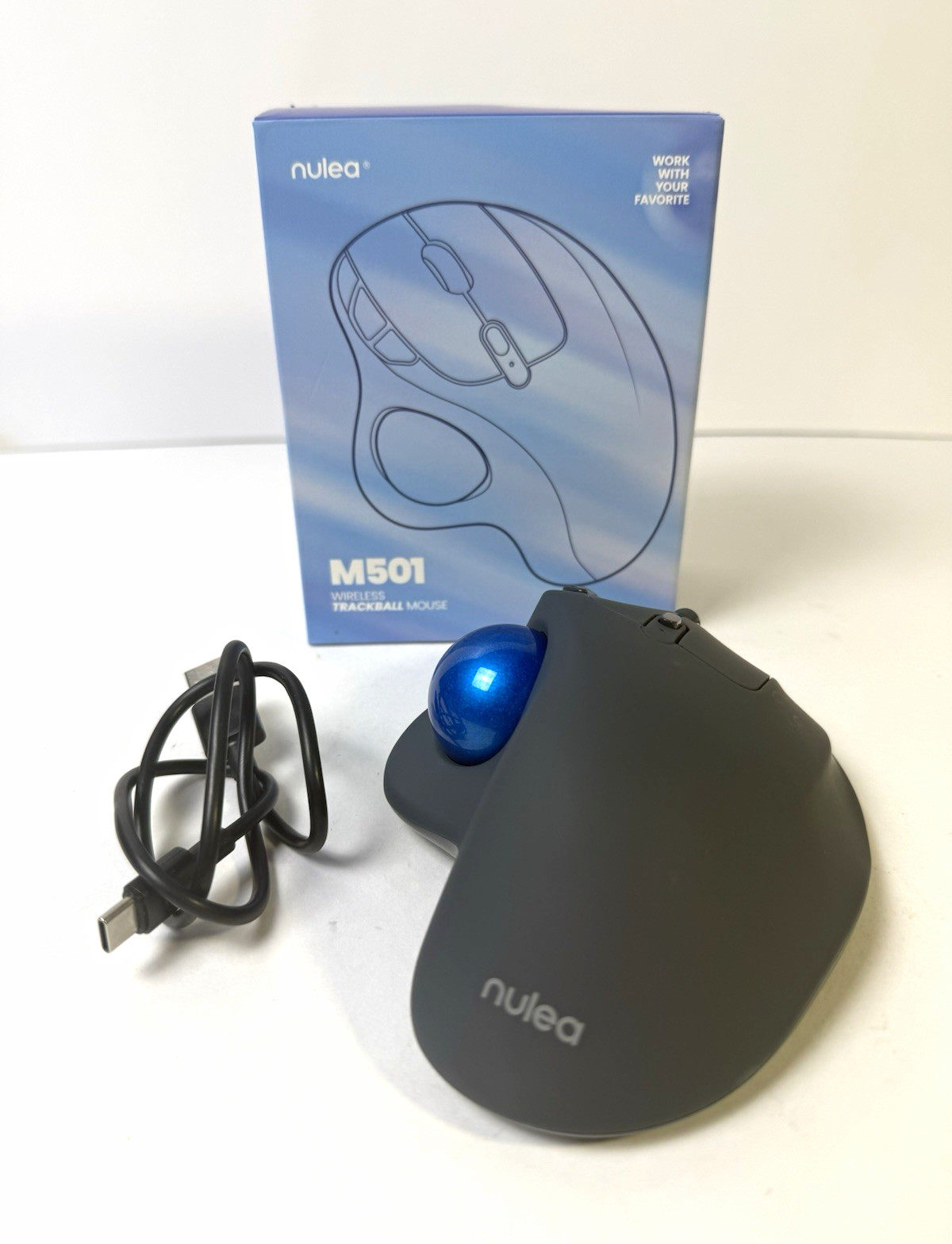 Nulea M501 Wireless Optical Trackball Mouse Bluetooth USB Receiver 1200 DPI