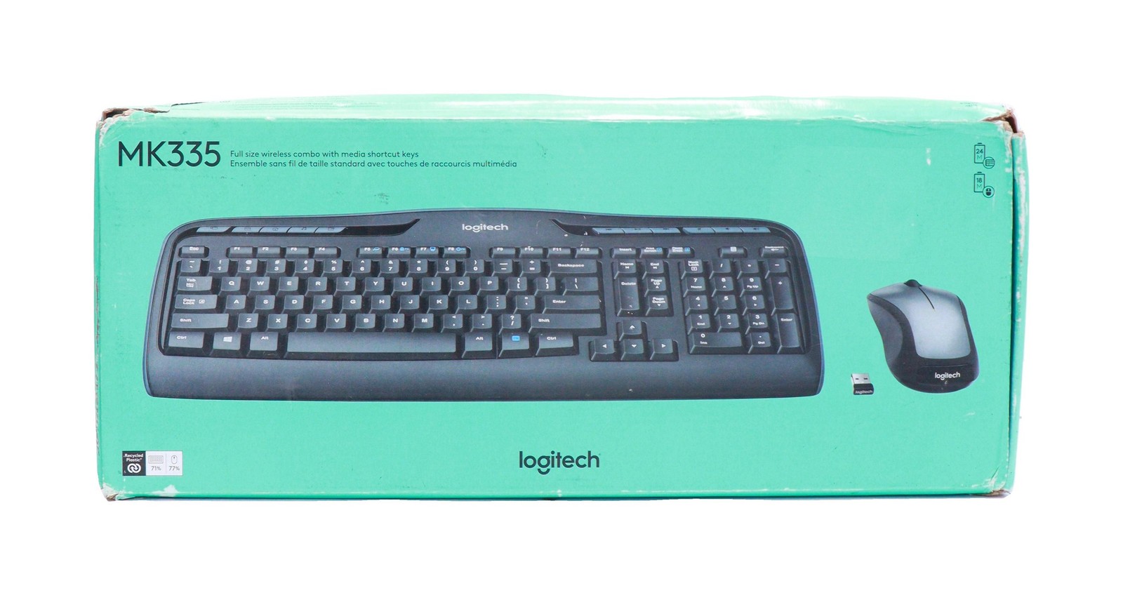 Logitech MK335 Wireless Keyboard Mouse Combo Black/Silver See pictures