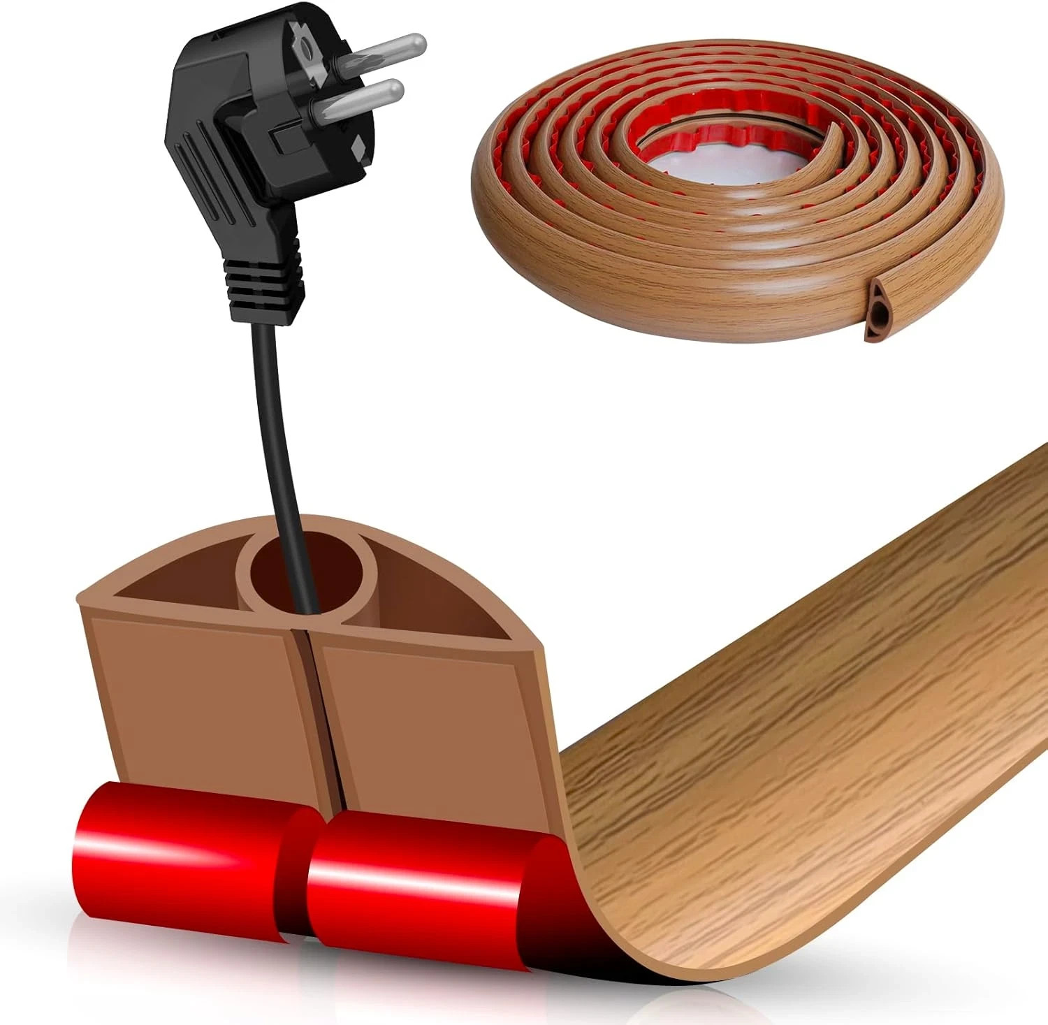 Floor Cord Cover Self Adhesive Cord Hider Floor 10FT Floor Cable Management Powe