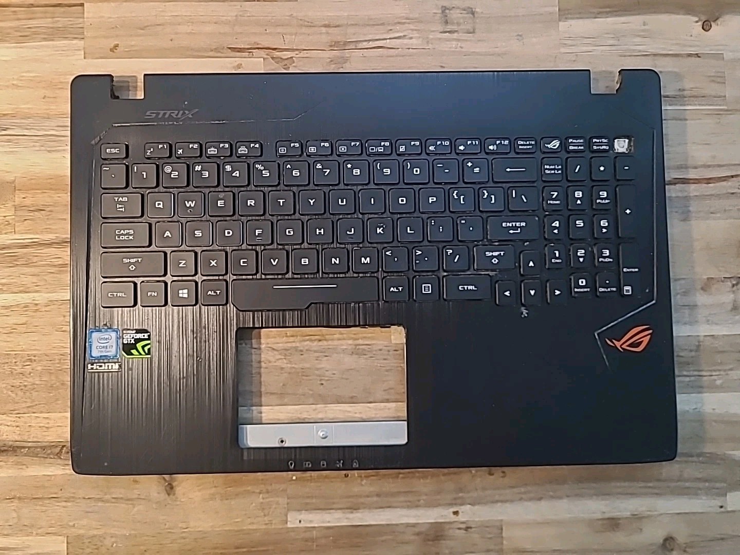 ASUS ROG Strix GL553V Palmrest w/ Defective Keyboard