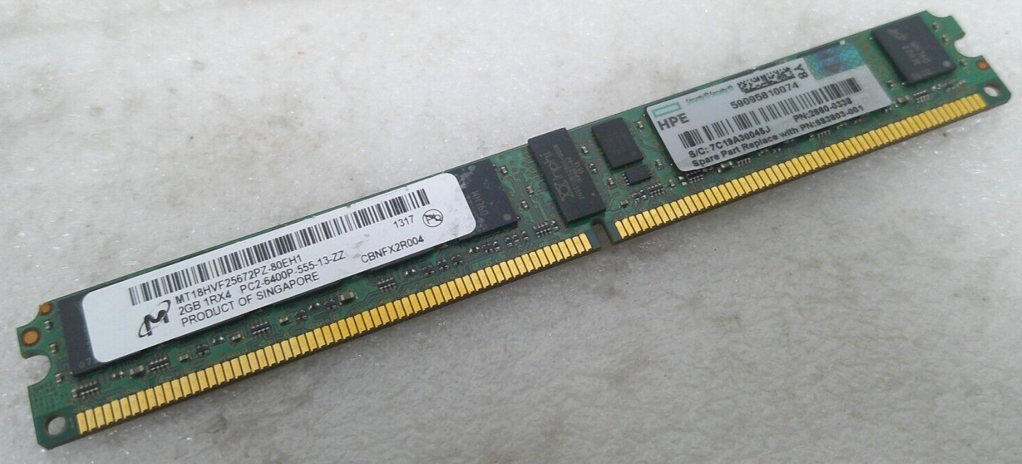 Micron HPE 2GB Memory MT18HVF25672PZ-80EH1, 2660-0338, 683803-001