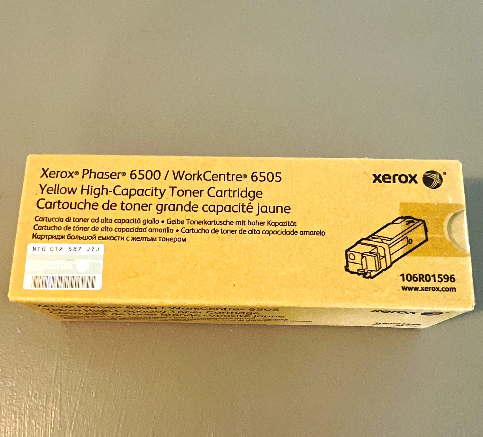 Xerox 106R01596 Yellow High Yield Laser Toner for Phaser 6500 WorkCentre 6505