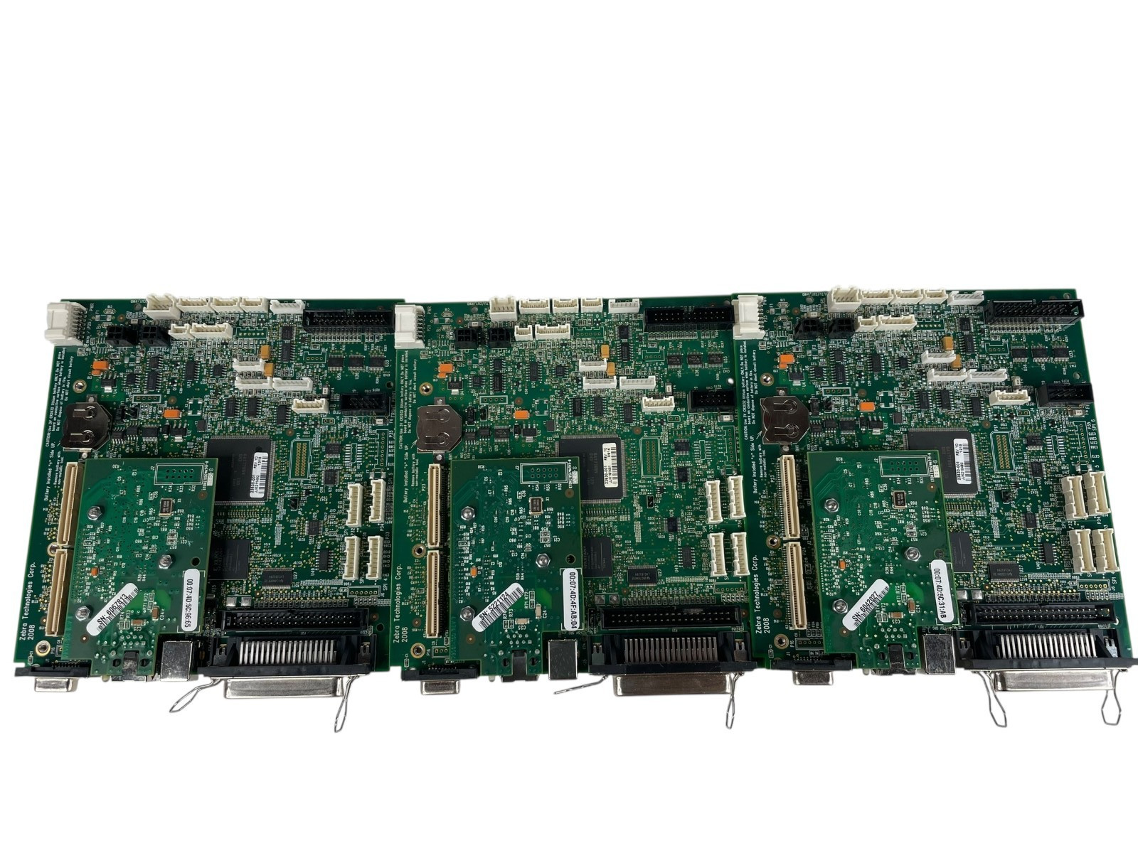 Lot of 3 ZEBRA 23630-001 Rev YB, Thermal Printer Main Logic Board