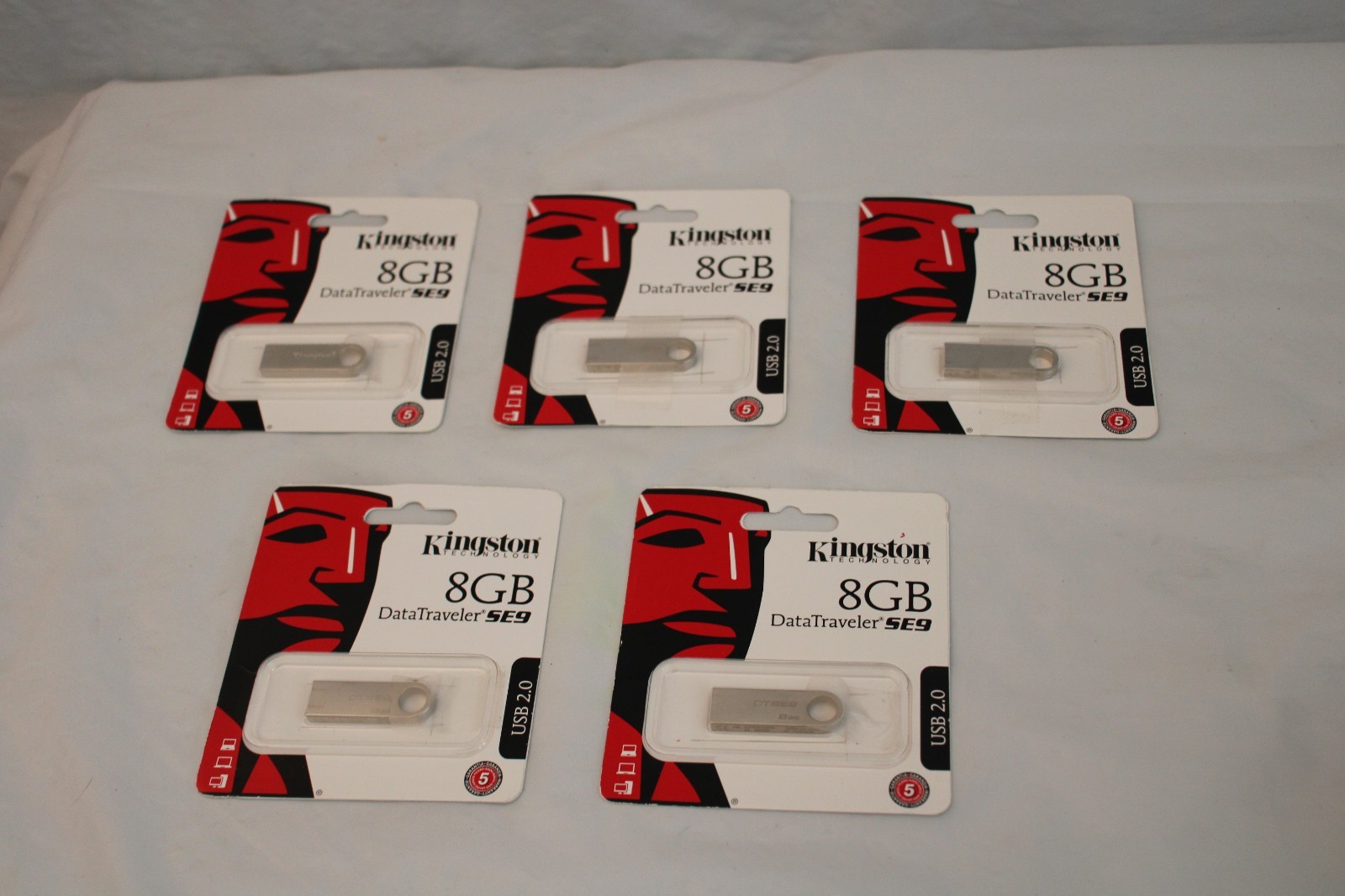 A LOT OF 5 Packs Kingston 8GB Data Traveler SE9 USB 2.0 "BRAND NEW SEALED"