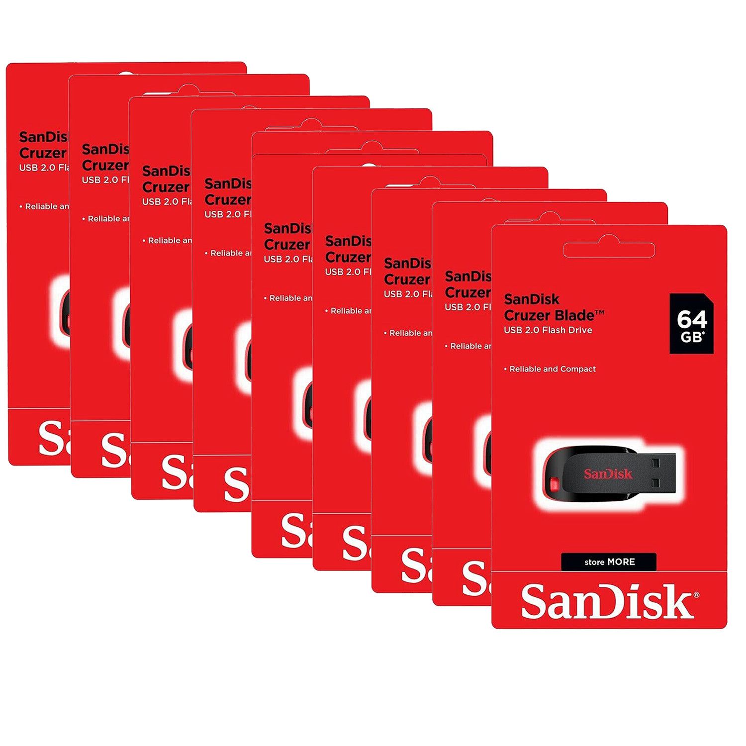SanDisk Cruzer Blade 64GB USB Flash Drive SDCZ50-064G  Reatil pack Lot of 10unit