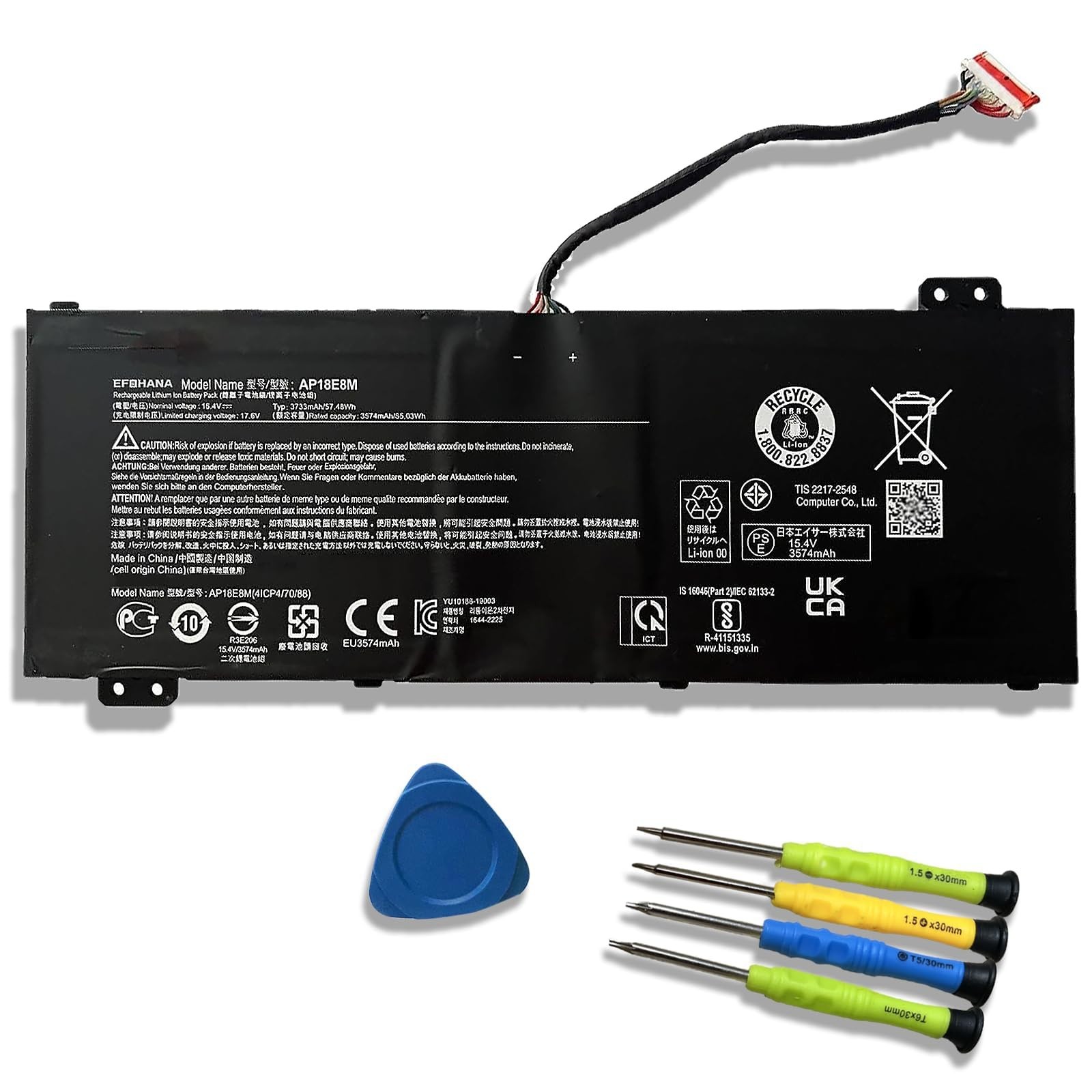 High-Capacity Replacement Battery for Acer Nitro 5, Aspire 7, Predator Helios 30