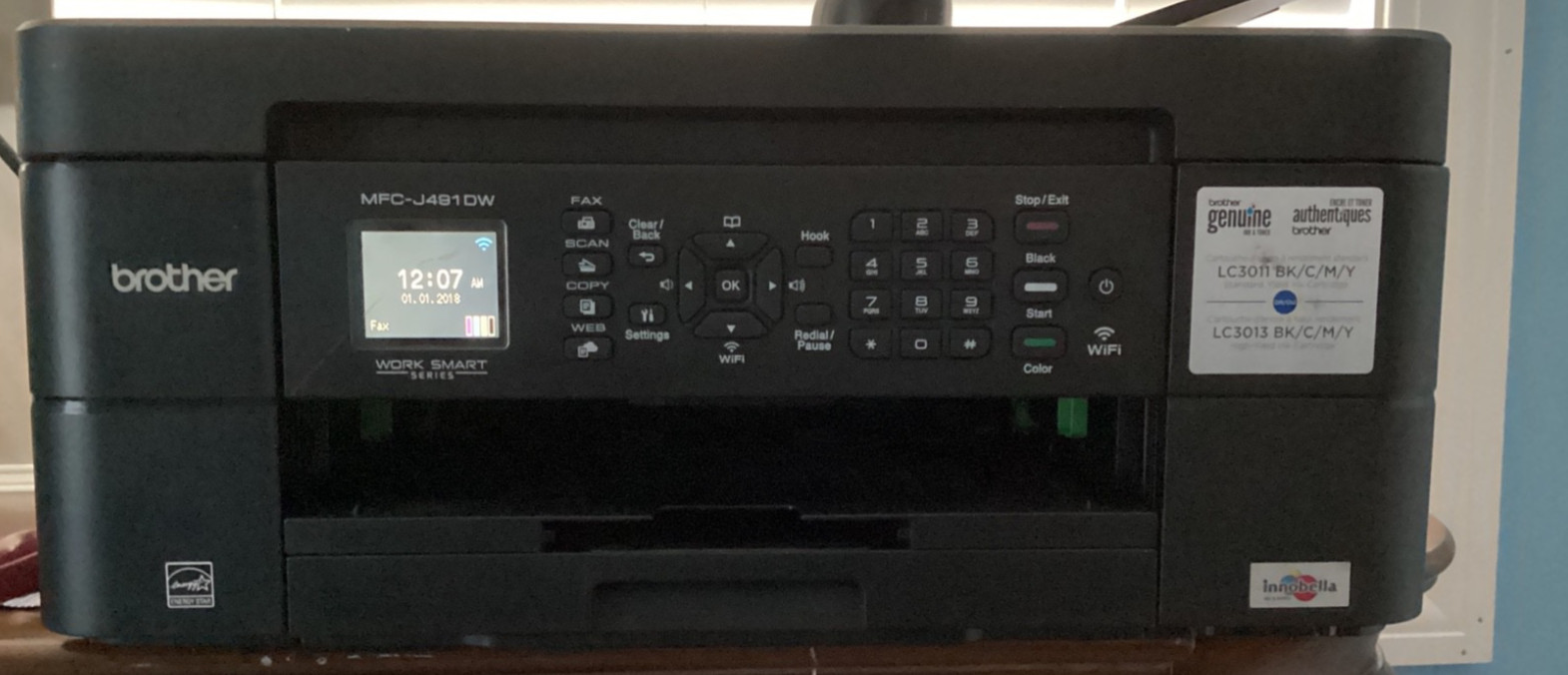 Brother Work Smart MFC-J491DW All-In-One Inkjet Color Printer Wireless Full Ink