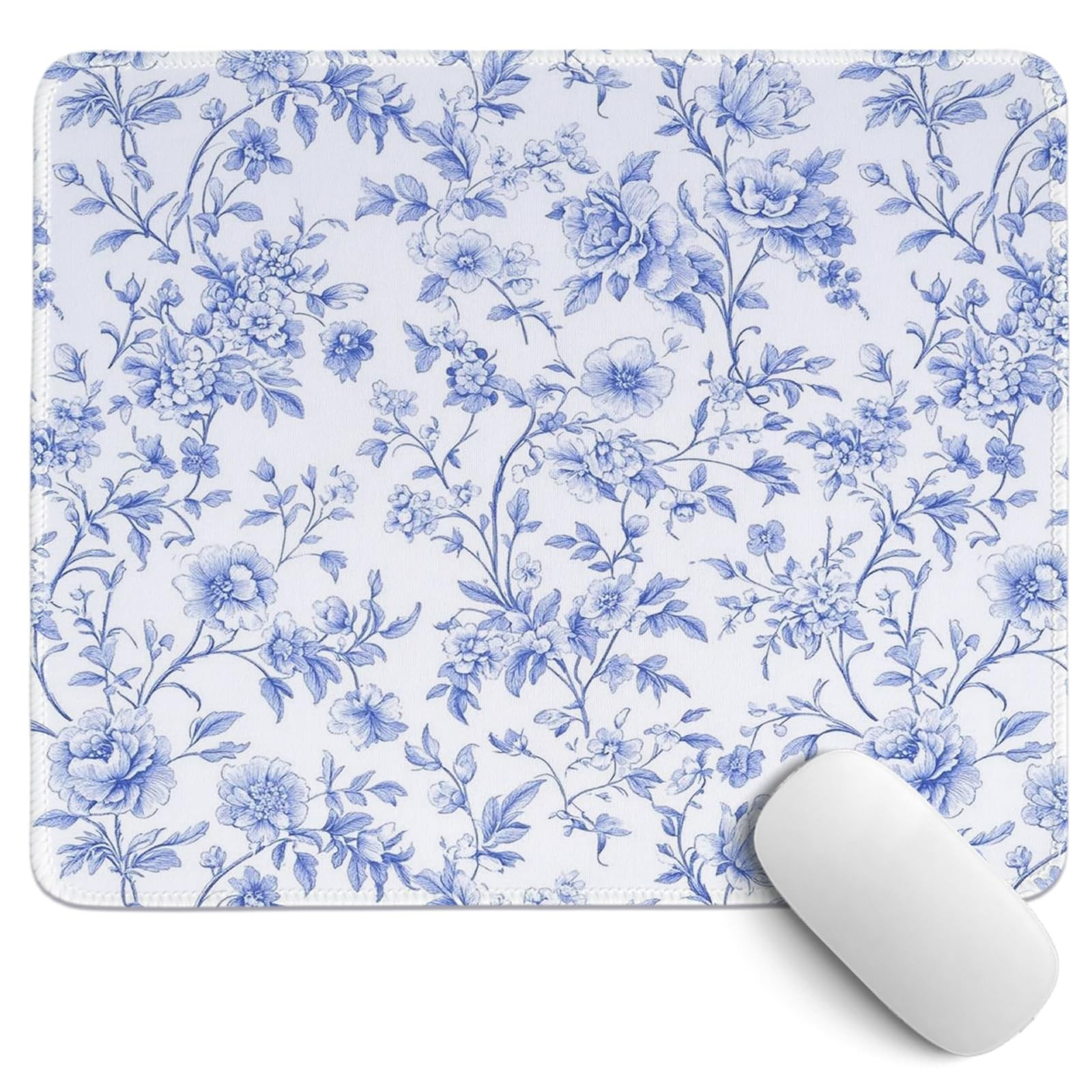 PaJiaNi Light Blue Chinoiserie Mouse 10.2L x 8.2W inches, Floral Small 