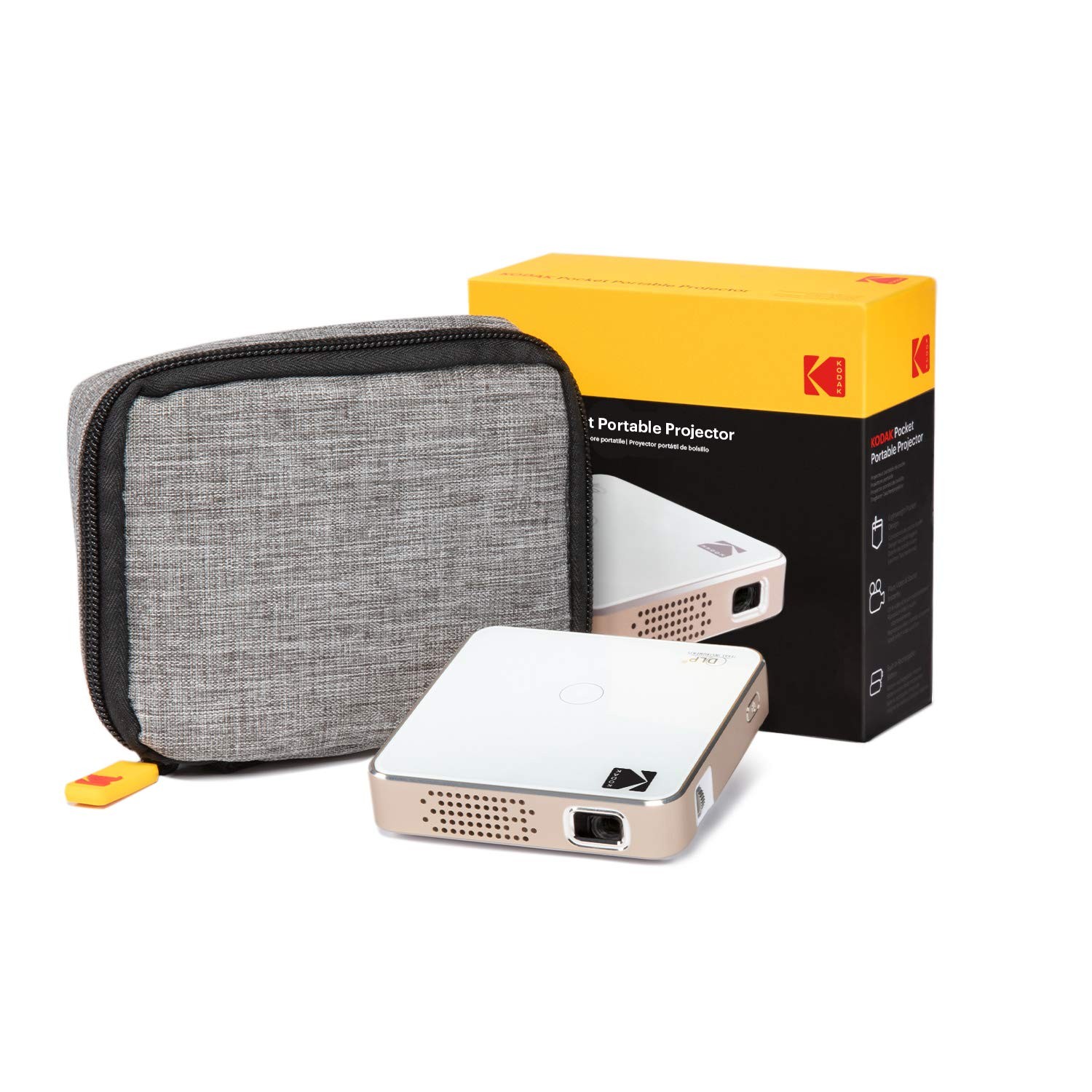 KODAK Ultra Mini Portable Projector | HD LED DLP Rechargeable Pico 75 Lumens