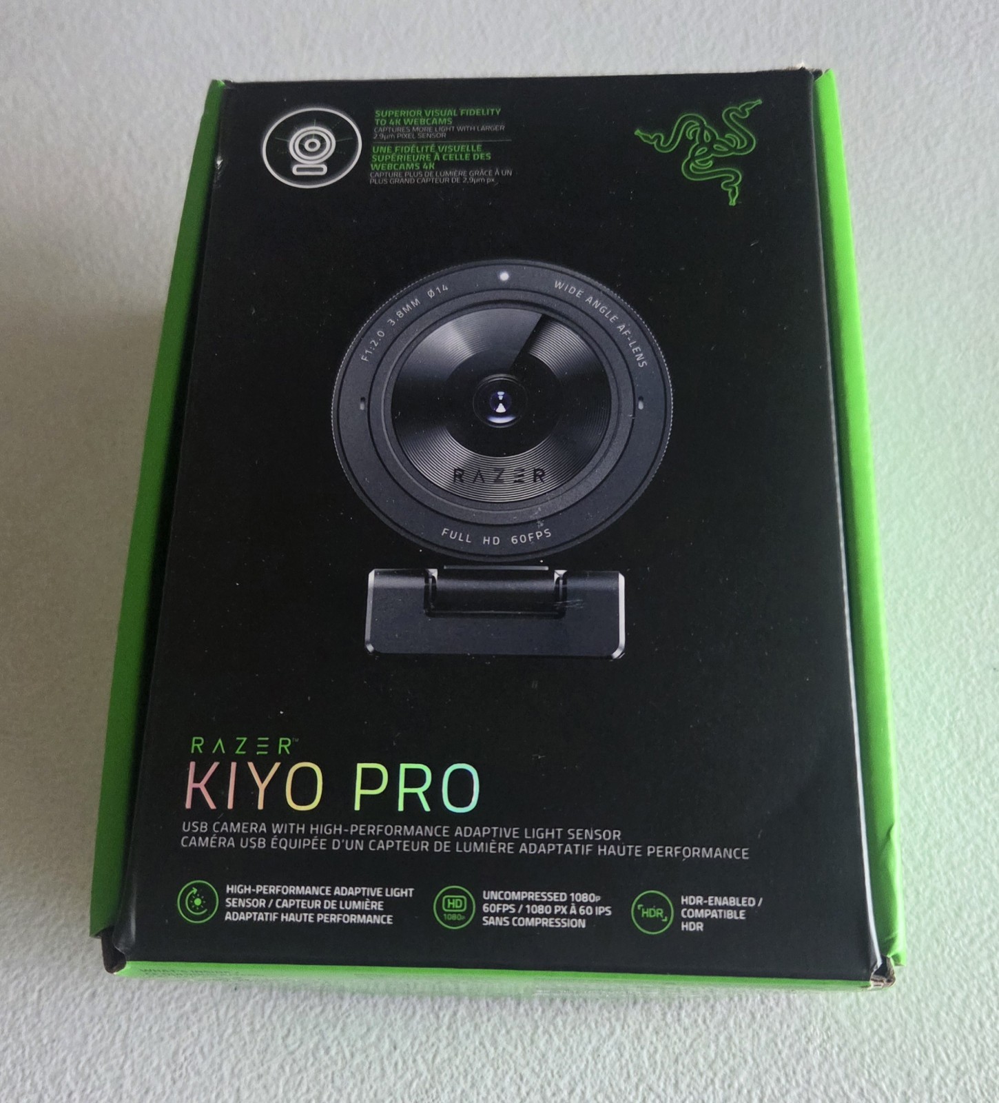 Razer Kiyo Pro 1080p 60fps HDR Wide Angle USB 3.0 Webcam Black