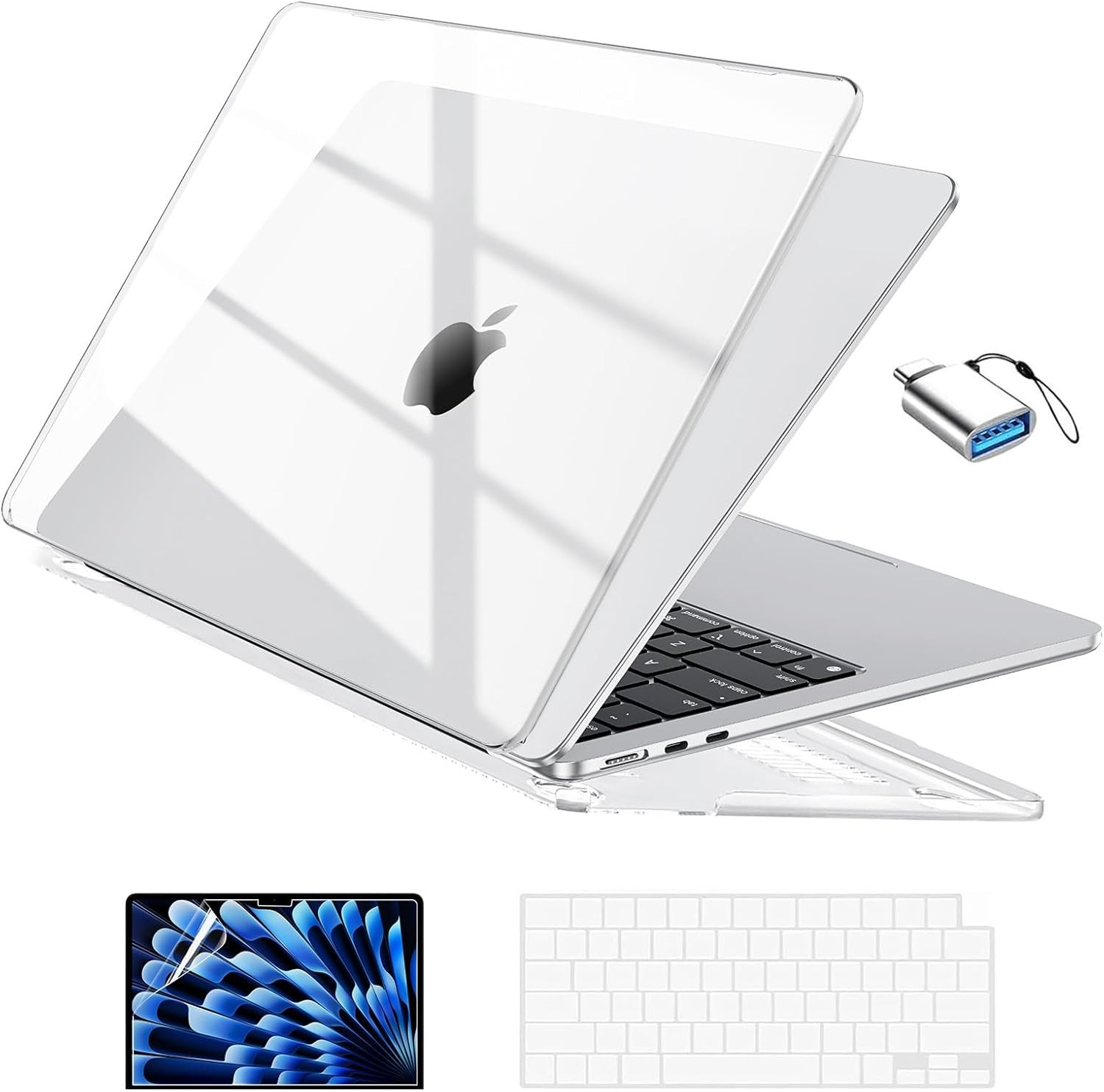 EooCoo MacBook Air 13.6 Case M2 M3 M4 M5 Crystal Clear