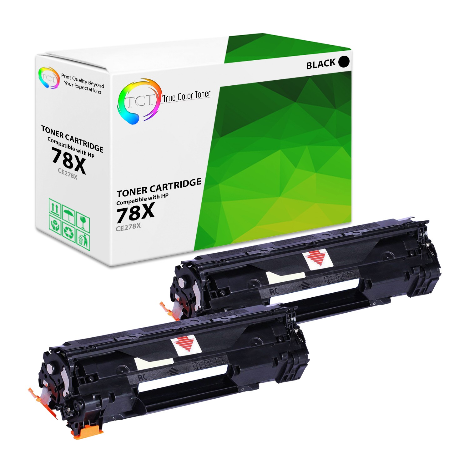 2Pk TCT CE278X CE278AJ For HP 78X M1536 MFP M1536DNF Black Premium HY
