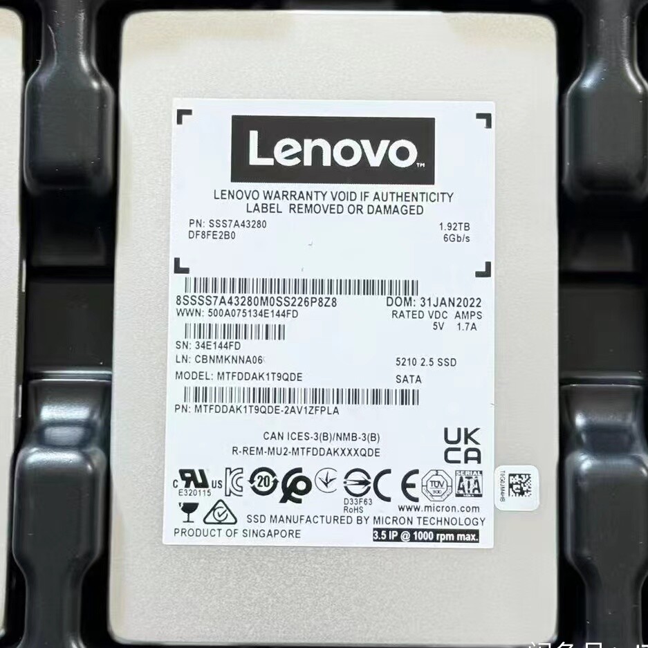 1.92TB MICRON 5210 2.5" SATA SSD LENOVO MTFDDAK3T8QDE 6GB/s Solid State Drive