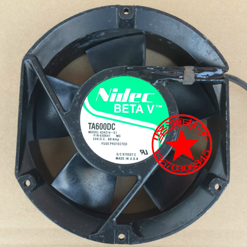 For 1pcs NIDEC TA600DC Cooling Fan A34314-51 24V 0.98A[M158a]