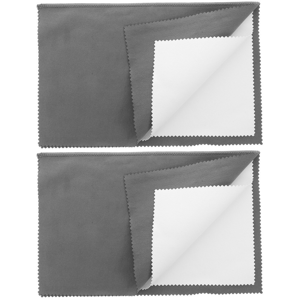 8Pcs Reusable Microfiber Cleaning Cloth Set for Electronics Screens Dark Grey