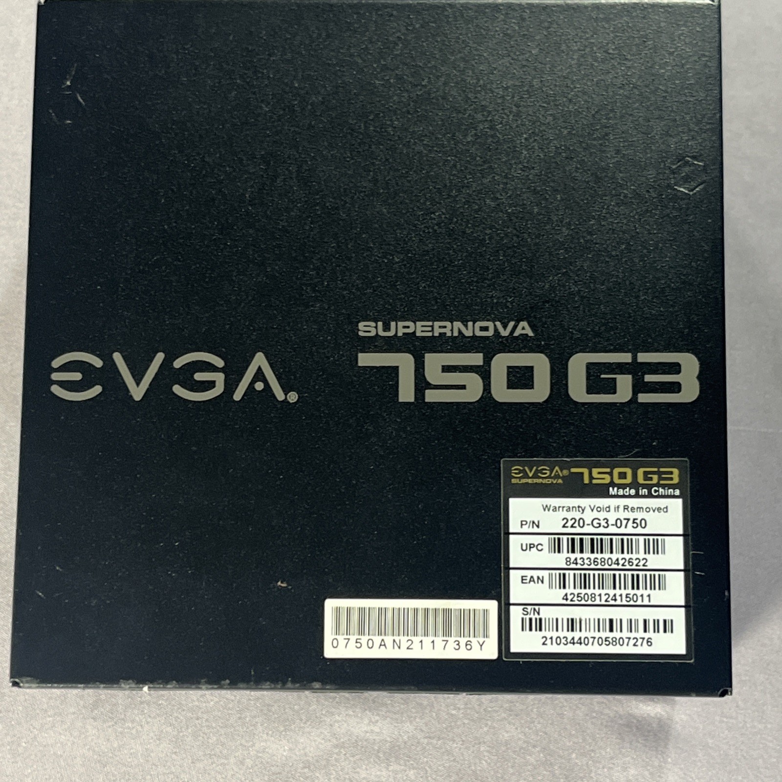 EVGA SuperNOVA 750 G3 750W 80+ Gold Fully Modular PSU 220-G3-0750