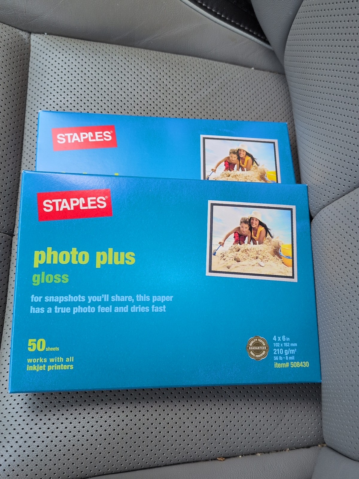 Two (2) Staples Photo Plus Gloss Paper 4x6 - 60 Sheets Each Box. 180 Sheets