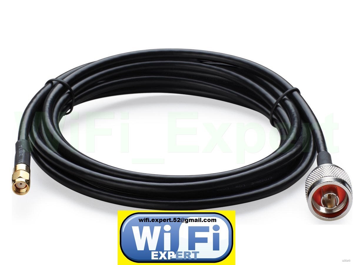 TIMES® 1-30' LMR-195 TP-LINK TL-ANT24PT N Male to RP-SMA Male Pigtail Cable USA