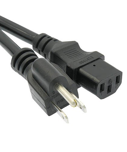 1-25FT 3-Conductor 14AWG NEMA 5-15P to IEC320 C13 PC Monitor AC Power Cable LOT