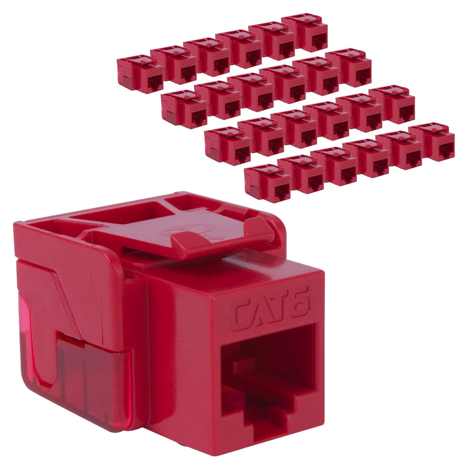 Icc Cat6 Keystone Jack Pack Of 25 Red Poe High Power 100W Rj45 Connectors
