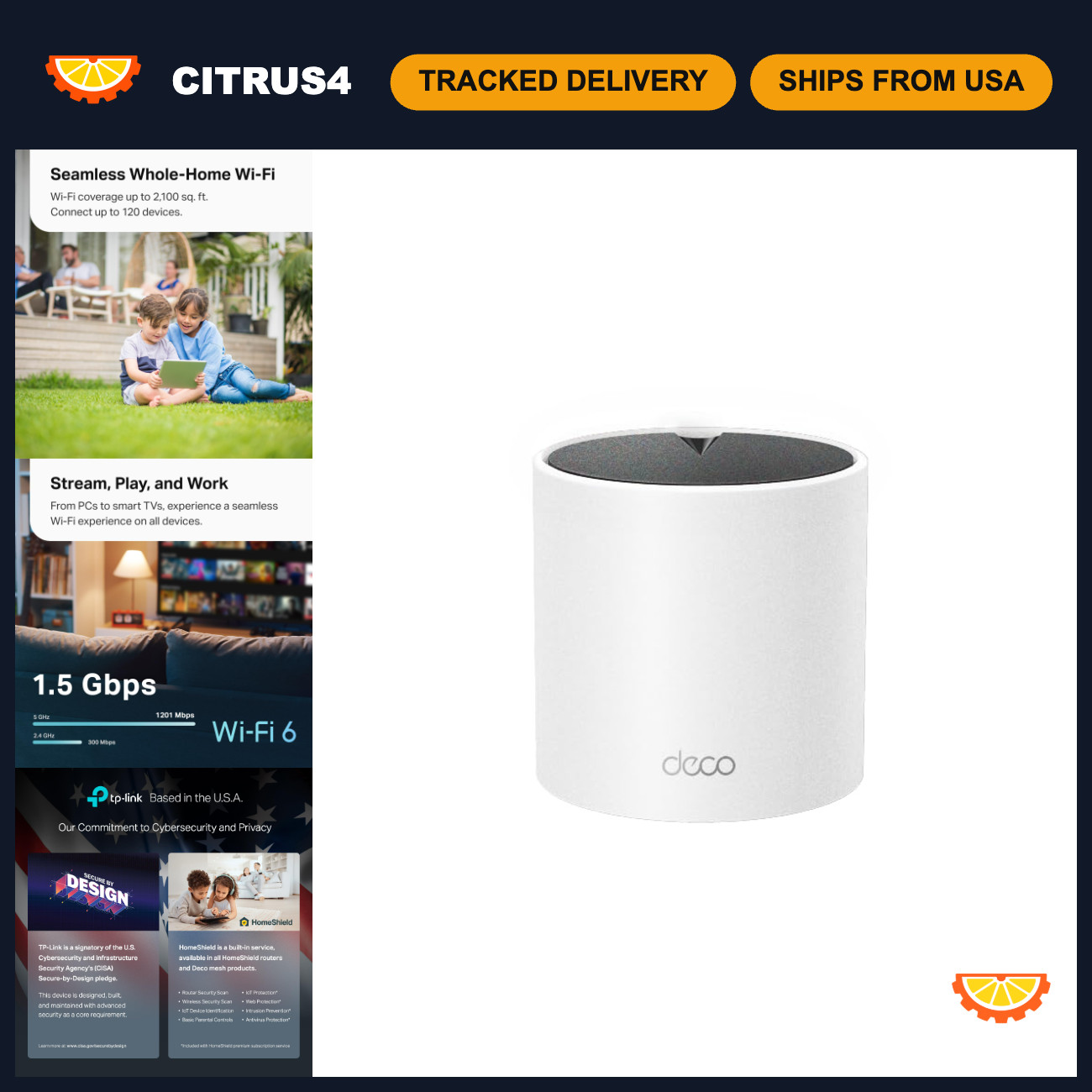 Dual-Band AX1500 WiFi 6 Mesh System | Covers 2,100 sq.ft. | 2 Gigabit Ports, Eth