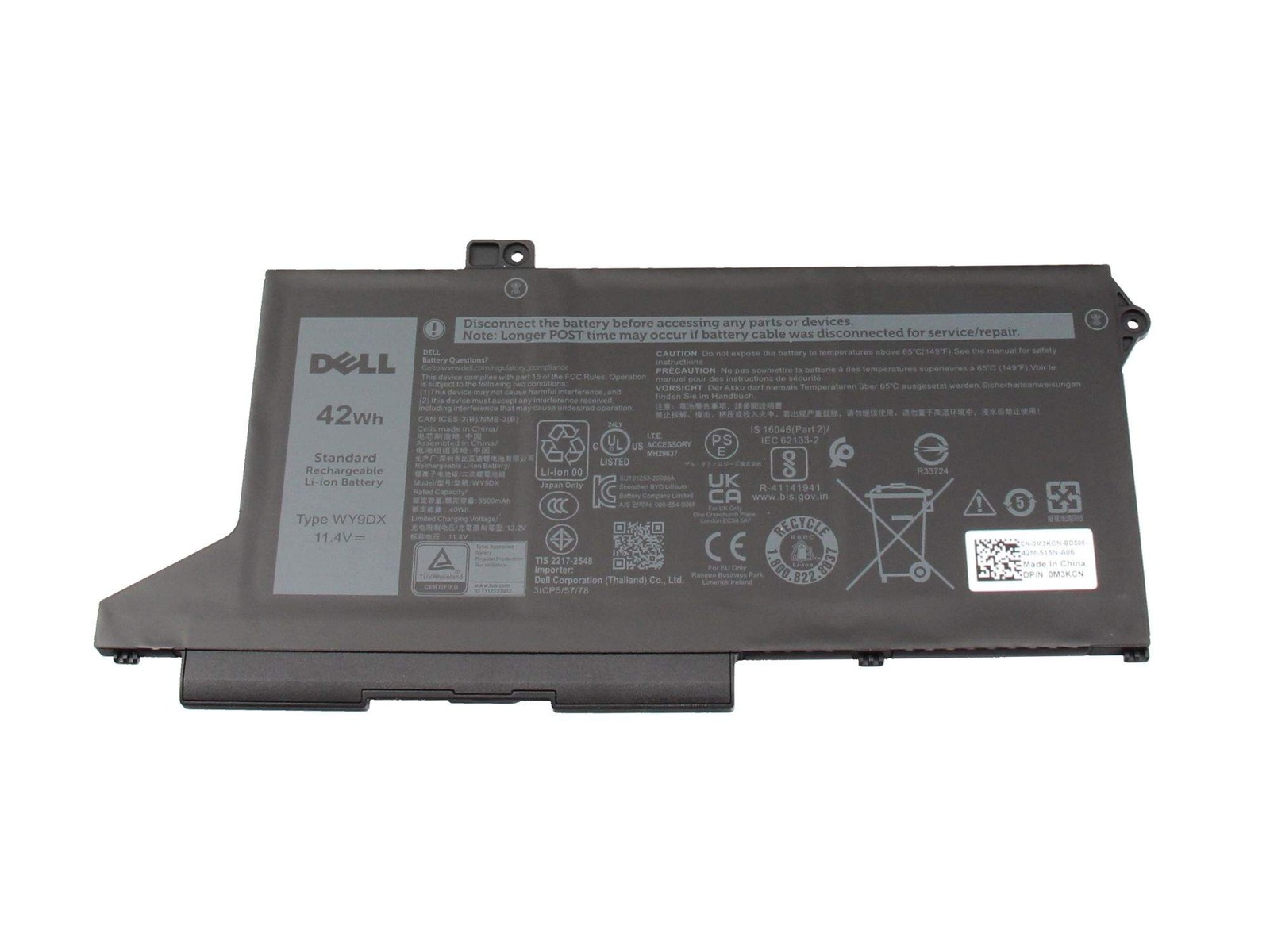 Dell 0WY9DX Battery 42Wh Genuine Battery 3,500mAh ~D~