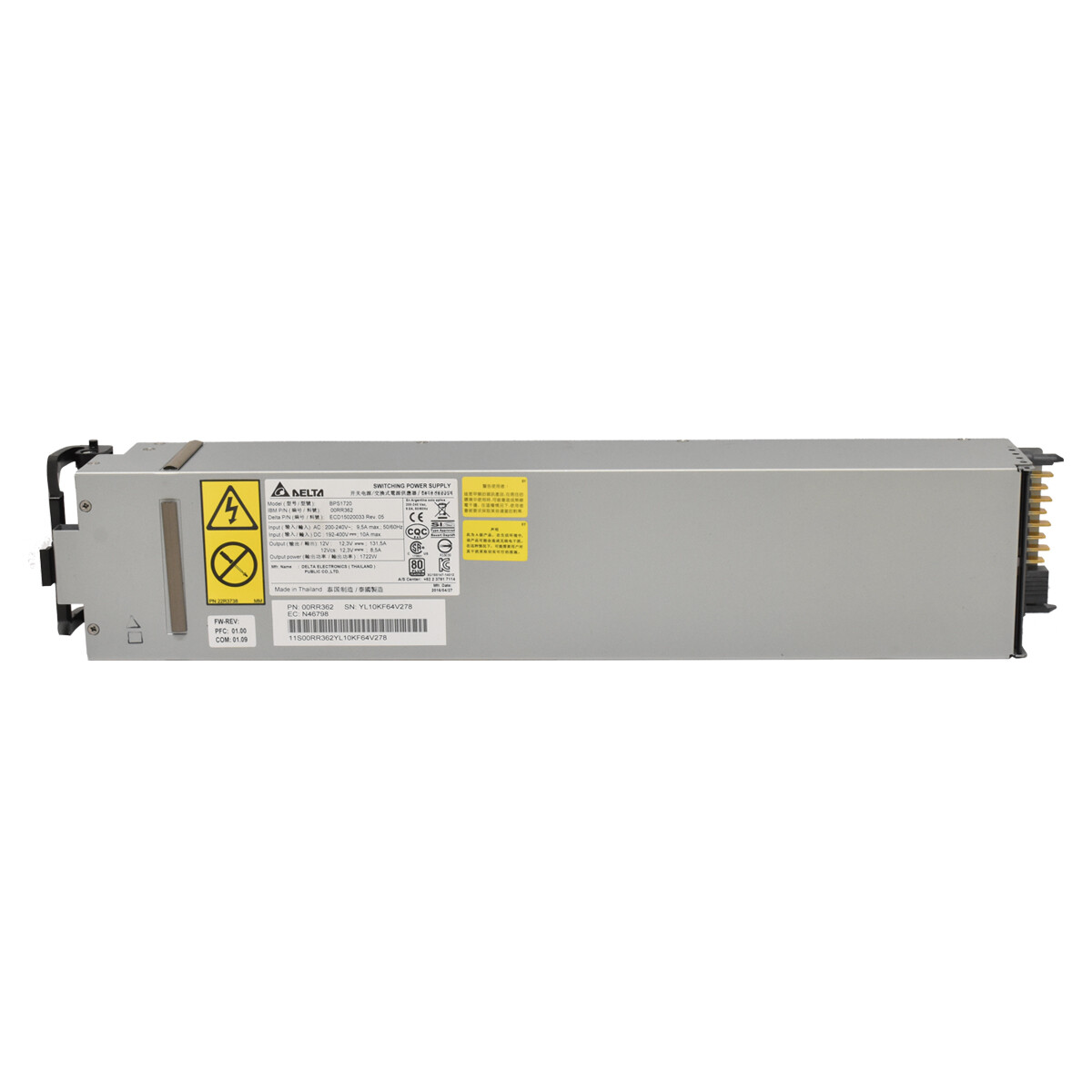 IBM Delta Power Supply PSU 1722W for Power 8 Series E870/E880 00RR362