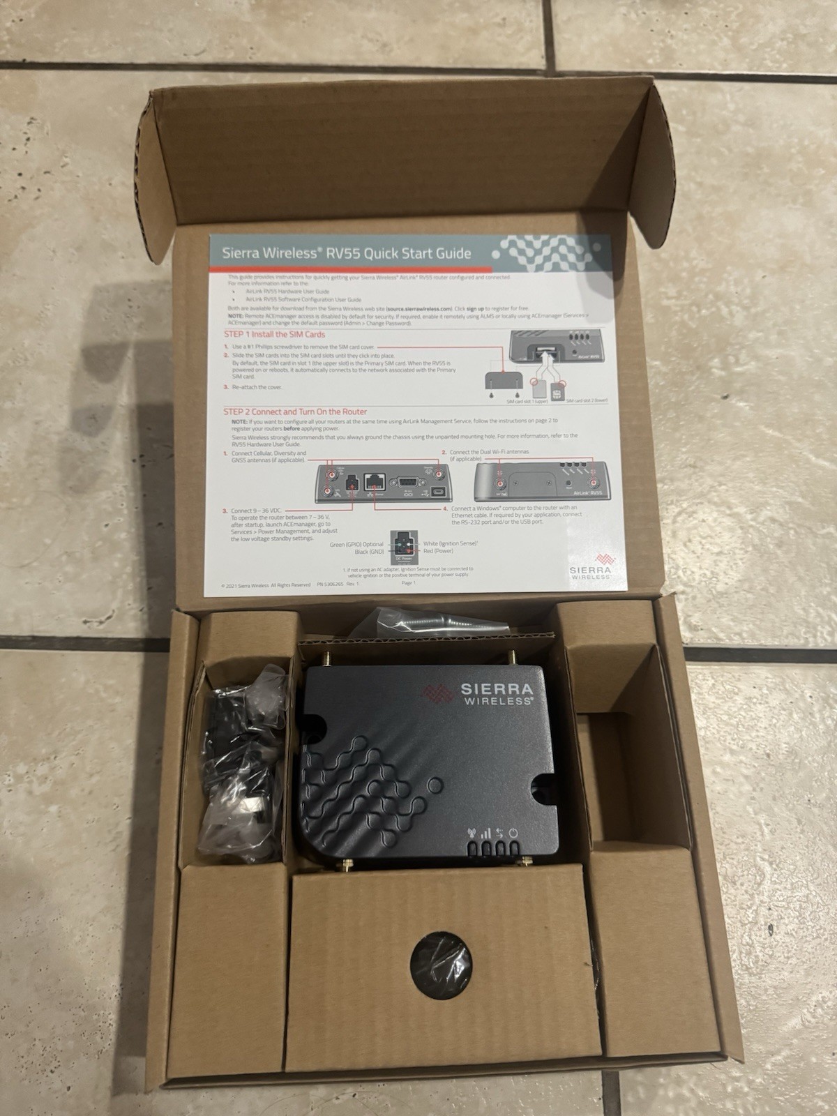 NEW. Sierra Wireless RV55, NA, LTE-A Pro Router, Wi-Fi, Adapter.