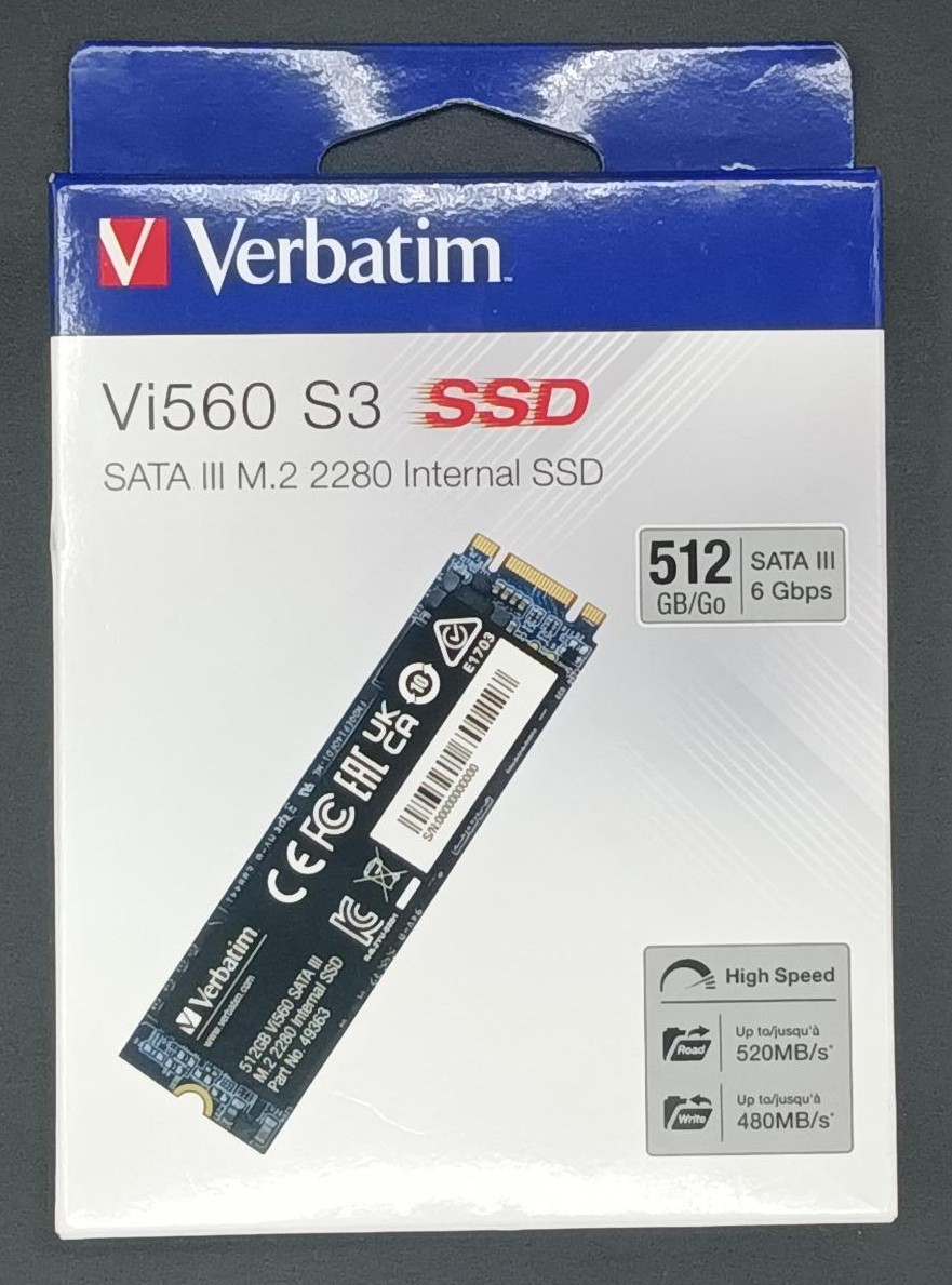 NEW Verbatim 512GB SSD Vi560 S3 Internal SSD NAND SATA III M.2 2280