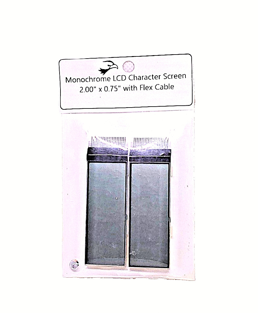 Vintage Monochrome LCD Screen 2.00" x 0.75" with Flex Cable