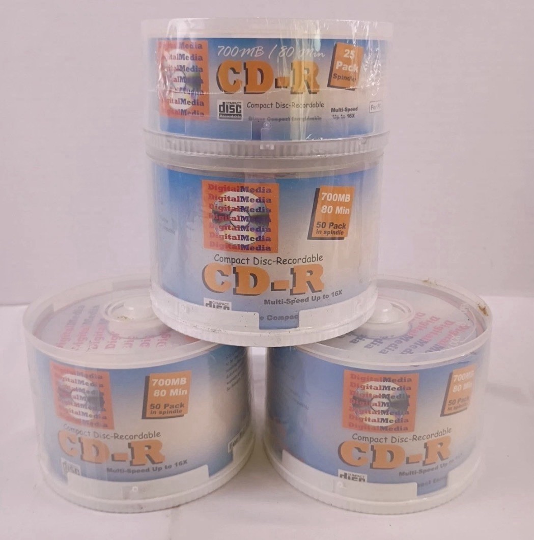 Digital Media CD-R 16x 700MB 80 Min Recordable Discs Lot of 175 New and Sealed
