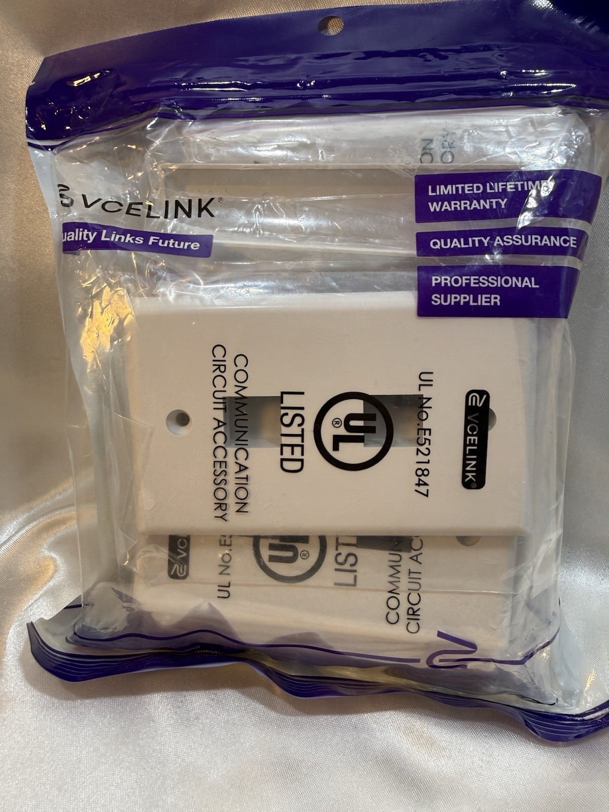 VCELINK 10 pack 2 port coupler faceplates E521847 White