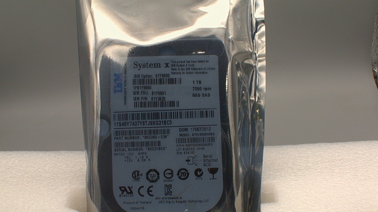 IBM 81Y9691 ST91000640SS Seagate Constellation.2 1TB 7.2K RPM 6Gbps SAS