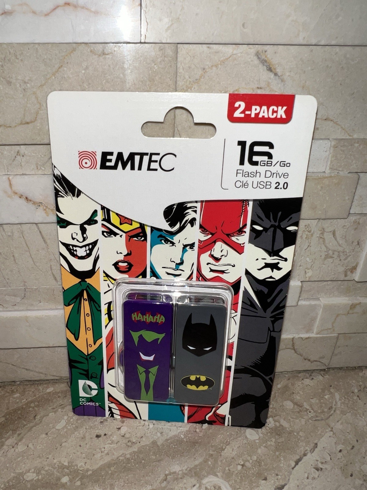 Emtec Batman Superman 2-Pack USB 2.0 Flash Drive 16GB DC Comics