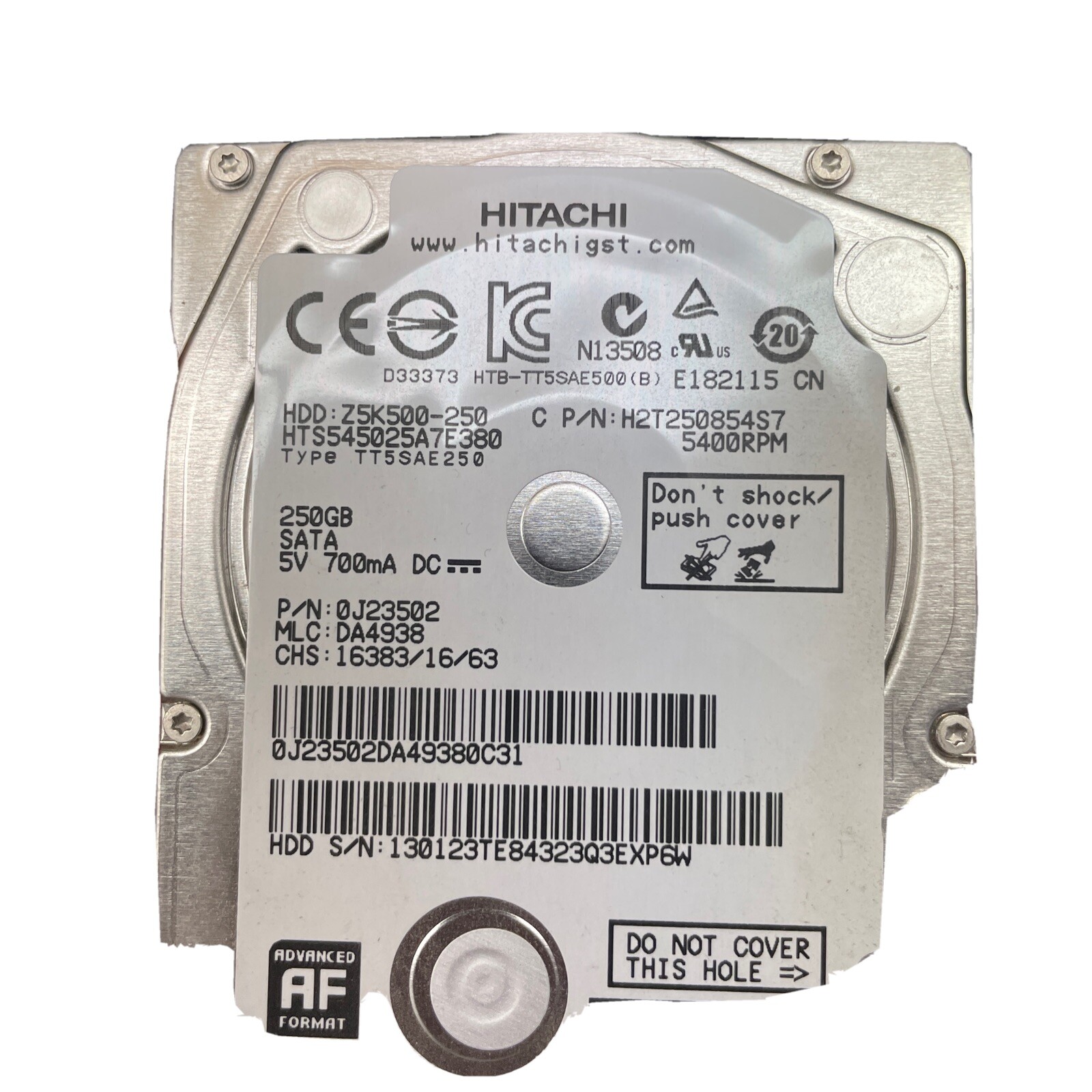 Hitachi HTS545025B9SA02 250 GB,Internal,5400 RPM,2.5" (OA78252) Hard Drive